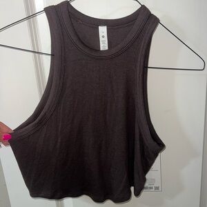 Lululemon Athletica Black Hold Tight Crop Tank Top in espresso brown color